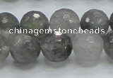 CCQ62 15.5 inches 14mm faceted round cloudy quartz beads wholesale