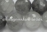 CCQ65 15.5 inches 20mm faceted round cloudy quartz beads wholesale