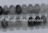 CCQ69 15.5 inches 7*12mm rondelle cloudy quartz beads wholesale