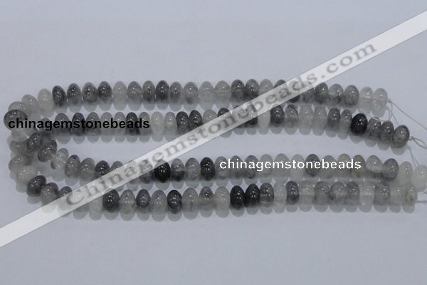 CCQ69 15.5 inches 7*12mm rondelle cloudy quartz beads wholesale