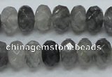 CCQ76 15.5 inches 8*14mm faceted rondelle cloudy quartz beads wholesale