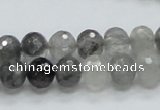 CCQ77 15.5 inches 8*10mm faceted rondelle cloudy quartz beads wholesale