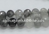 CCQ77 15.5 inches 8*10mm faceted rondelle cloudy quartz beads wholesale