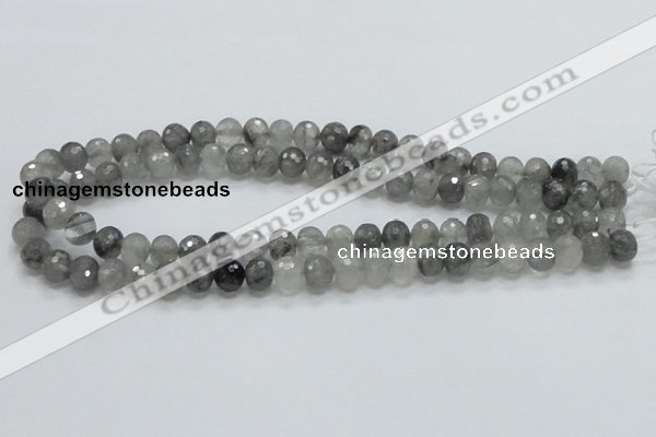 CCQ77 15.5 inches 8*10mm faceted rondelle cloudy quartz beads wholesale