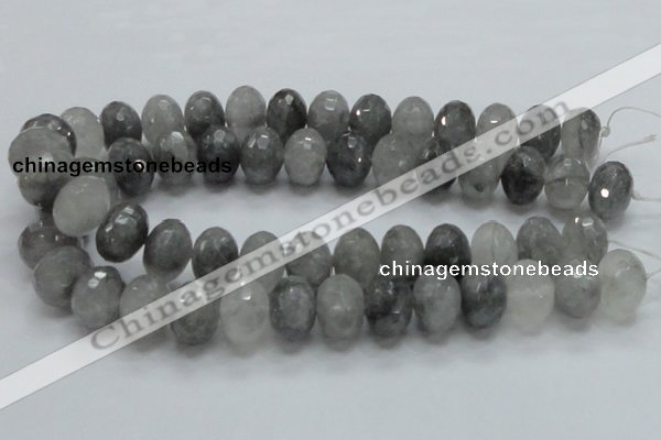 CCQ79 15.5 inches 15*20mm faceted rondelle cloudy quartz beads wholesale