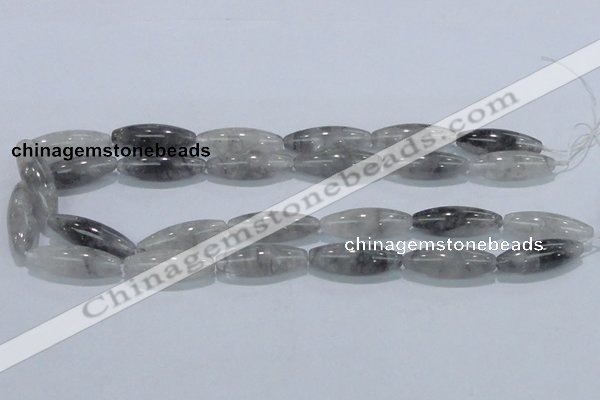 CCQ85 15.5 inches 10*30mm rice cloudy quartz beads wholesale