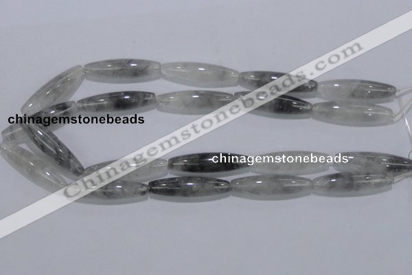 CCQ86 15.5 inches 10*40mm rice cloudy quartz beads wholesale