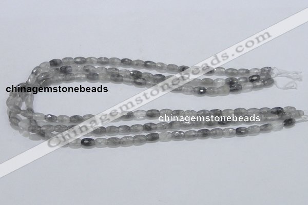 CCQ89 15.5 inches 5*8mm faceted rice cloudy quartz beads wholesale