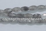 CCQ90 15.5 inches 6*10mm faceted rice cloudy quartz beads wholesale