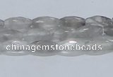 CCQ91 15.5 inches 6*12mm faceted rice cloudy quartz beads wholesale