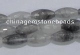 CCQ92 15.5 inches 8*16mm faceted rice cloudy quartz beads wholesale