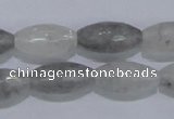 CCQ93 15.5 inches 10*20mm faceted rice cloudy quartz beads wholesale