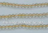 CCR01 15.5 inches 4mm round natural citrine gemstone beads wholesale