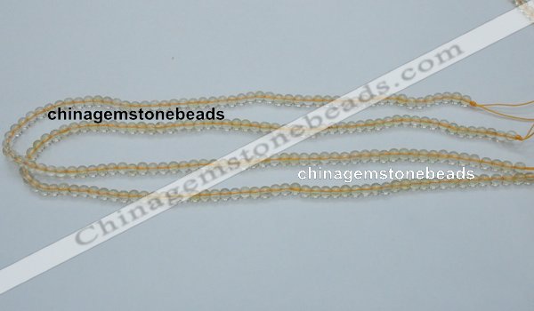 CCR01 15.5 inches 4mm round natural citrine gemstone beads wholesale