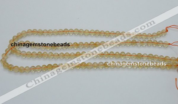 CCR02 15.5 inches 7mm round natural citrine gemstone beads wholesale