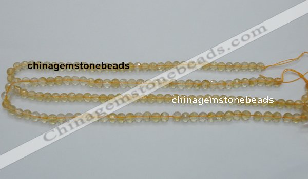 CCR03 15.5 inches 6mm faceted round natural citrine gemstone beads