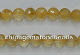 CCR04 15.5 inches 8mm faceted round natural citrine gemstone beads