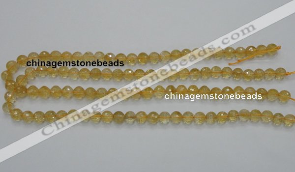 CCR04 15.5 inches 8mm faceted round natural citrine gemstone beads