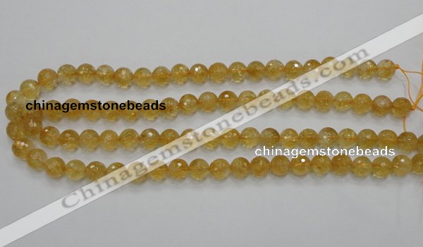 CCR05 15.5 inches 10mm faceted round natural citrine gemstone beads