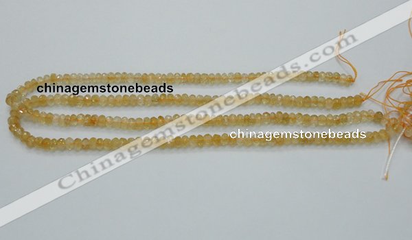 CCR07 15.5 inches 4*6mm faceted rondelle natural citrine gemstone beads