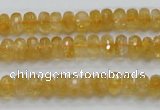 CCR08 15.5 inches 5*8mm faceted rondelle natural citrine gemstone beads