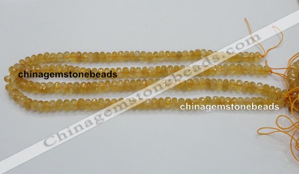 CCR08 15.5 inches 5*8mm faceted rondelle natural citrine gemstone beads