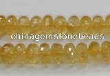 CCR09 15.5 inches 6*10mm faceted rondelle natural citrine gemstone beads