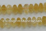 CCR10 15.5 inches 6*12mm faceted rondelle natural citrine gemstone beads