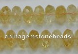 CCR11 15.5 inches 8*14mm faceted rondelle natural citrine gemstone beads