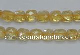 CCR14 15.5 inches 8*8mm faceted square natural citrine gemstone beads