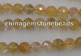 CCR153 15.5 inches 8mm faceted round natural citrine gemstone beads