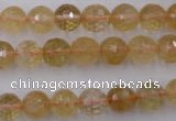 CCR154 15.5 inches 9mm faceted round natural citrine gemstone beads