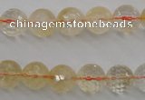 CCR155 15.5 inches 10mm faceted round natural citrine beads