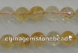 CCR156 15.5 inches 11mm faceted round natural citrine beads