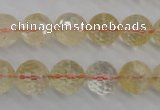 CCR157 15.5 inches 12mm faceted round natural citrine beads