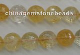 CCR158 15.5 inches 13mm faceted round natural citrine beads