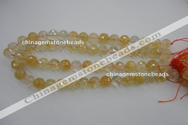 CCR158 15.5 inches 13mm faceted round natural citrine beads