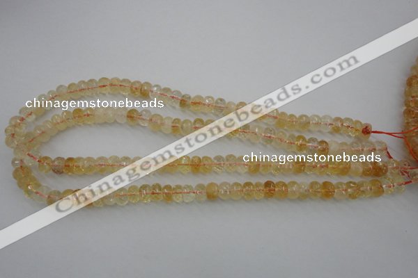 CCR161 15.5 inches 5*8mm faceted rondelle natural citrine beads