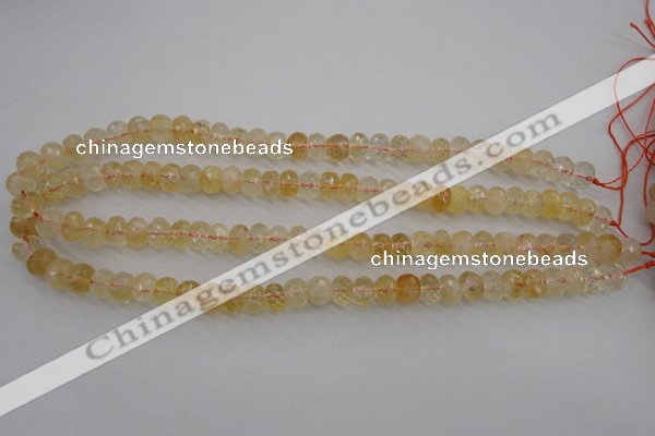 CCR162 15.5 inches 7*10mm faceted rondelle natural citrine beads