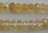 CCR163 15.5 inches 7*12mm faceted rondelle natural citrine beads