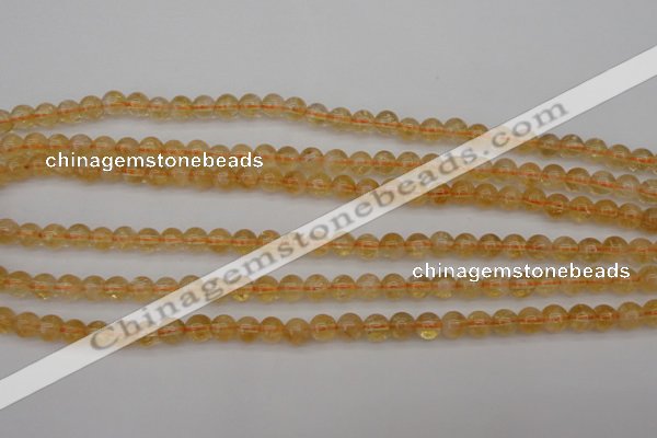 CCR165 15.5 inches 6mm round natural citrine beads wholesale