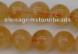 CCR168 15.5 inches 12mm round natural citrine beads wholesale