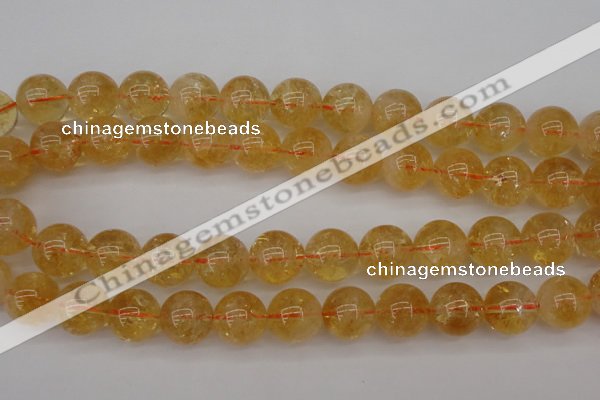 CCR169 15.5 inches 14mm round natural citrine beads wholesale