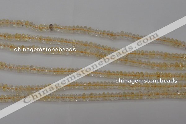 CCR171 15.5 inches 3*5mm faceted rondelle natural citrine beads