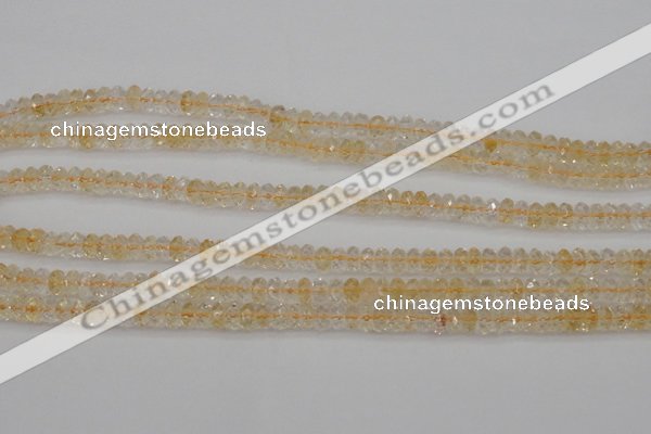 CCR172 15.5 inches 4*6mm faceted rondelle natural citrine beads