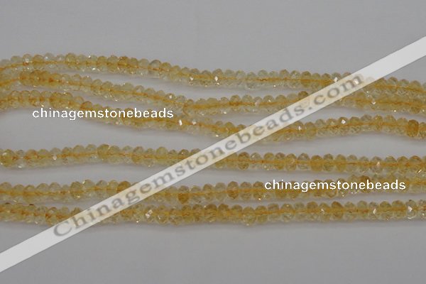 CCR173 15.5 inches 4*6mm faceted rondelle natural citrine beads