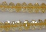 CCR174 15.5 inches 5*8mm faceted rondelle natural citrine beads