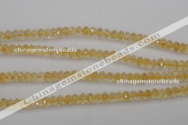 CCR174 15.5 inches 5*8mm faceted rondelle natural citrine beads