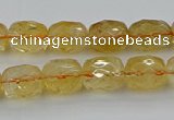 CCR179 15.5 inches 10*12mm faceted drum citrine gemstone beads