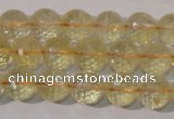 CCR203 15.5 inches 10mm faceted round natural citrine gemstone beads